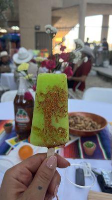 Paletas with some toppings from our fruit stand set up