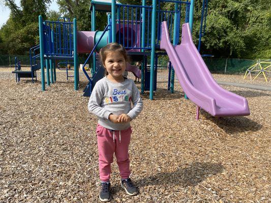 Our large outdoor space allows us to take our curriculum outside, and practice our gross motor skills.