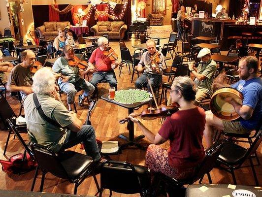 Join the Irish Music Circle -- FREE -- every Tuesday beginning at 6:30pm.