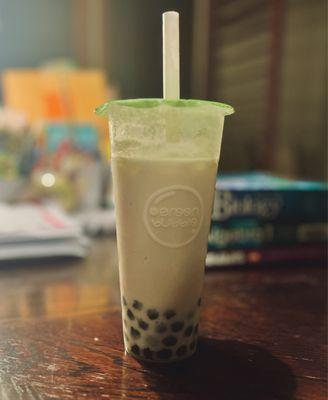 Jasmine Green Milk Tea with Boba