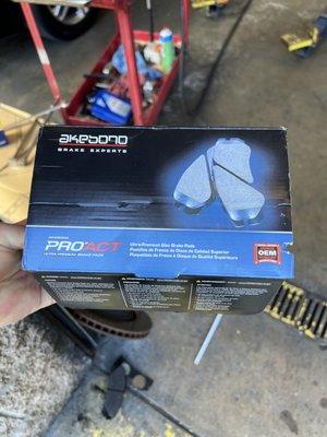 New Akebono Brake Pads.