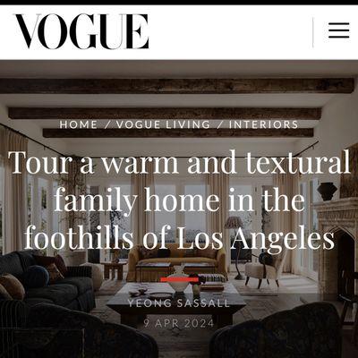 Check out our project in Vogue's April Cover Story