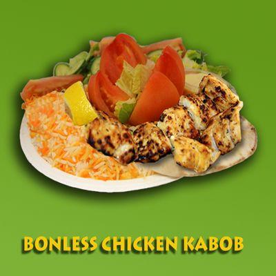 Boneless chicken kabob plate