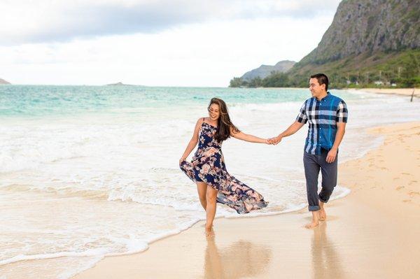 Engagement Photographer at Waimanalo Bay Oahu Hawaii