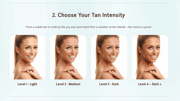 Versa Spa spray tan levels