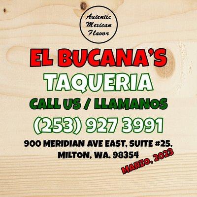 EL BUCANAS TAQUERIA TEL. (253) 927 3991