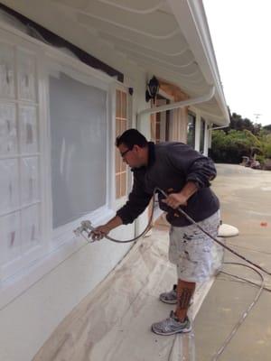 Mr Chavez sprays Windows after masking. Turned out perfect!