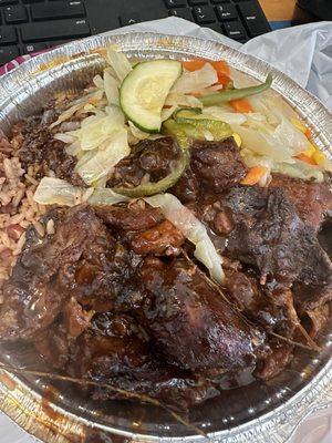 Medium Stew Chicken 14.00  Up close