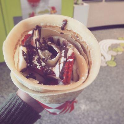 Banana & Strawberry Crepe. Asian Style