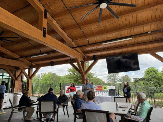 Outdoor patio wonderful place for a meal