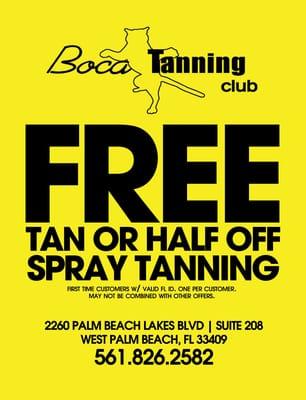 Your first tan is on us!