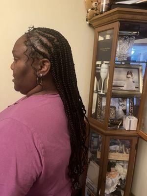 Cornrow in Front- Knotless Braids