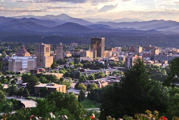 Beautiful downtown Asheville!  Photo by our very own- Ron Basile!