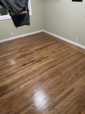 Restored our 70 year old red oak floors. Amazing job