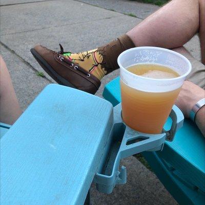 Beer holder built in the chair