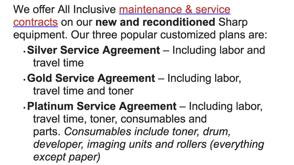 Fidelity Copier provides Maintenance and Service Contracts for all your Office Machines. Our professionally trained techs service all brands