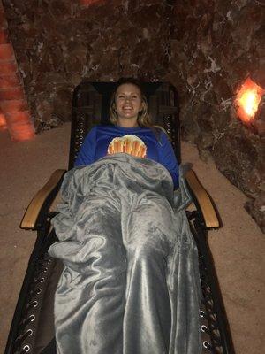 cozy in the salt cave!