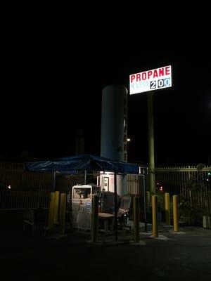 Photo of the location's pump station at night. (Taken 2015)