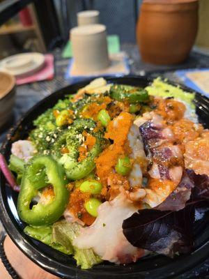 Octopus and salmon poke