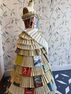 Dress made of book pages and covers