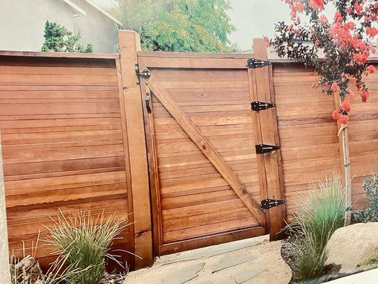 custom wood fence and gate