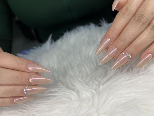 #gelxnails with chrome