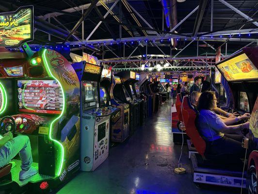 Rows and rows of classic arcade games