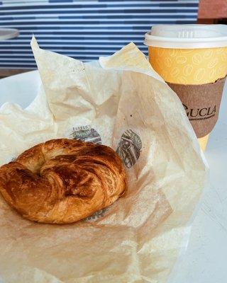 Toasted butter croissant & French vanilla latte!