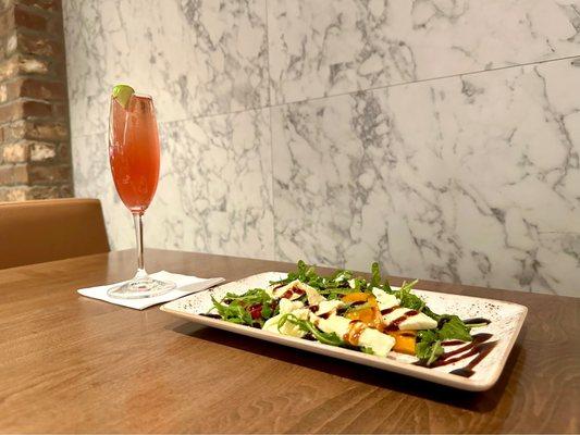 Cran-Ginger Mimosa (autumn special) + caprese