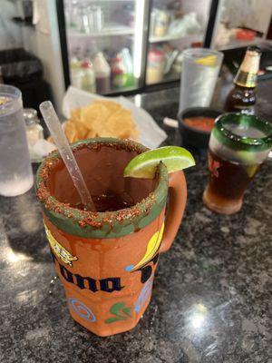 The best Michelada I've ever had, made by Isabel!