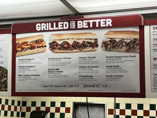 Grilled Sandwich Menu