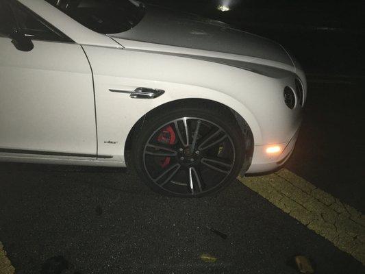 Tire change on a Bentley