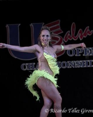 Director Liz Rojas competing at the 2011 US Salsa Open Championships.