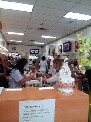 View of entire salon & front desk