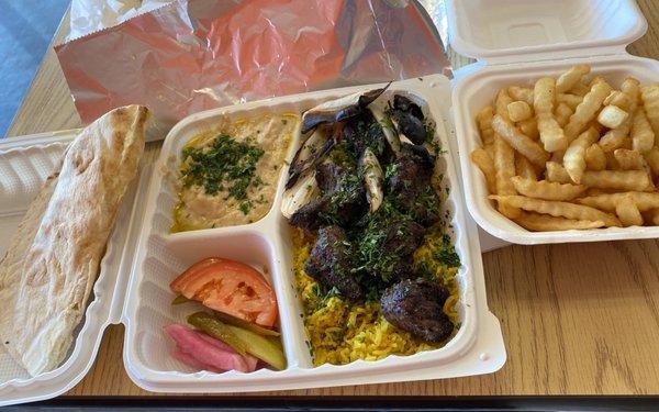 Lamb kebab plate