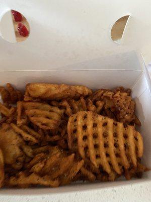 Waffle fries (large they said)