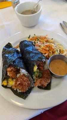 Fried shrimp hand roll