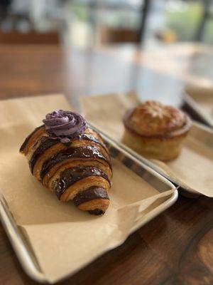 croissant filled with ubé cream