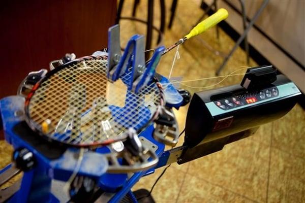 We restring rackets with a digitally calibrated machine - same as the pros.