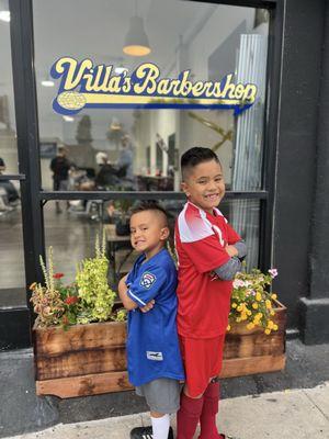 Romero and Lorenzo give Andy and Villa's Barbershop two thumbs up