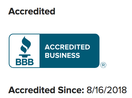 We have been rated an A+ business by the Better Business Bureau (BBB)