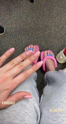 Gel nails and pedi