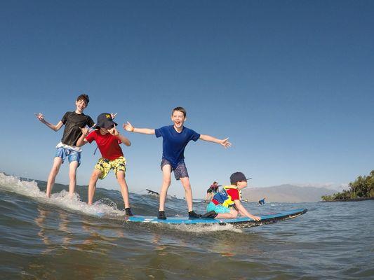 Next years Christmas card? Picture on the living room wall? One of our faves. All boys on one board. So fun!