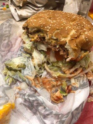 This is what my beyond burger looked like. It was as awful as it looks. It was cold, soggy, drenched in mayo and just overall nasty.