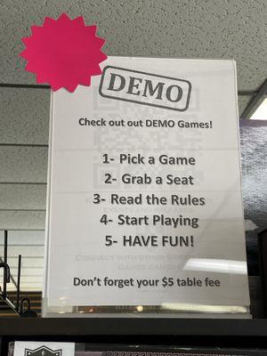 Store's Games Demo Instructions