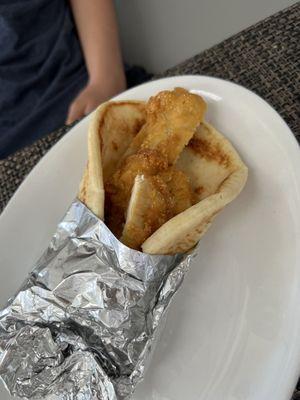 My son's chicken breast wrap, he didn't want any veggies or sauce. It was still tasty.