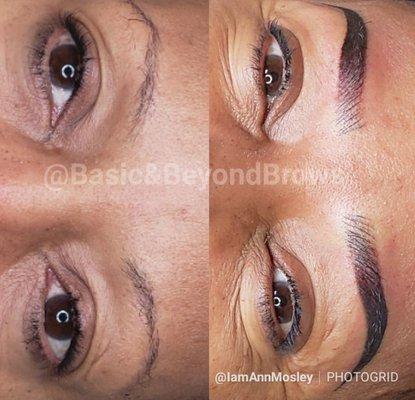 Semi permanent microblading & Shading tattoo Brows also know as Ombre Brows