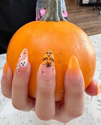 Gel X and Halloween Design.