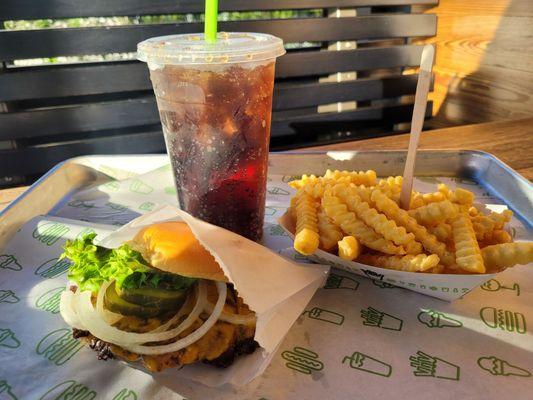 Cheese burger and fries