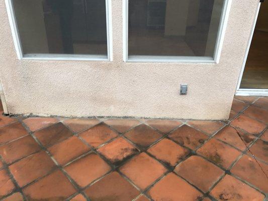 Patio to high on structure possible moisture intrusion